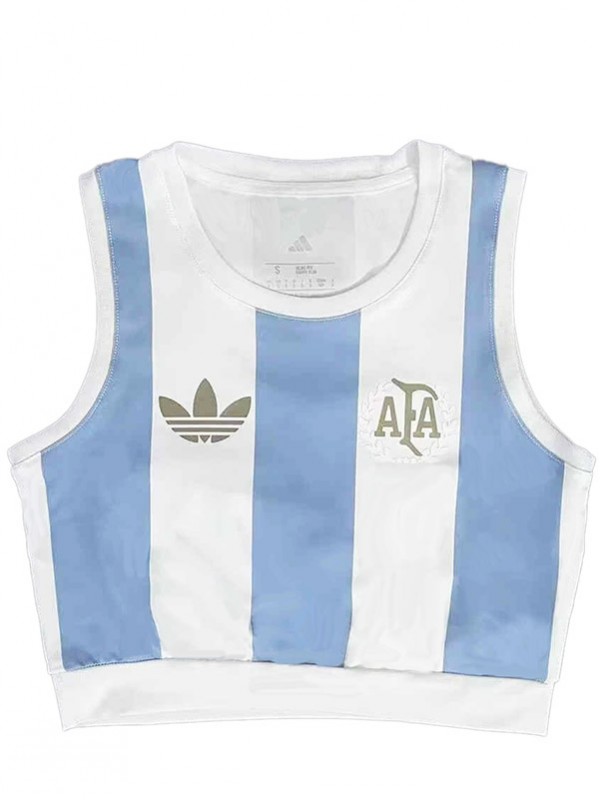 Argentina gilet de yoga à domicile pour femmes maillot de football premier uniforme féminin vêtements de sport pour dames haut court de football pour filles chemise 2025